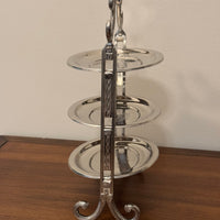 Vintage Silver-plated Edwardian Style 3-Tier Mini-Cake Stand Patisserie Stand