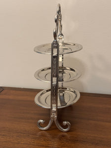 Vintage Silver-plated Edwardian Style 3-Tier Mini-Cake Stand Patisserie Stand