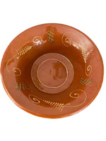 Traditional Red Clay Hand Slip-Trailed Decorated Serving Bowl
