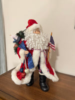 Christmas Decor Americana Style Patriotic Santa Claus
