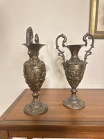 Vintage Brass Vases Gothic Duck Ornate Handles
