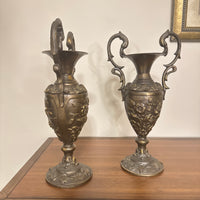 Vintage Brass Vases Gothic Duck Ornate Handles