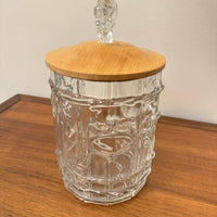 Vintage Goebel Charlottenhutte Glass Jar with Wooden Lid