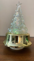 Iridescent Glass Lighted-Windup Music Christmas Tree
