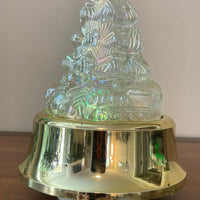 Iridescent Glass Lighted-Windup Music Christmas Tree