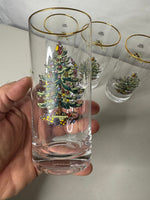 Spode Christmas Tree-Holly-Swag Glasses Set
