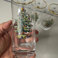 Spode Christmas Tree-Holly-Swag Glasses Set