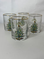 Spode Christmas Tree-Holly-Swag Glasses Set
