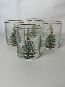 Spode Christmas Tree-Holly-Swag Glasses Set