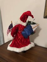 Christmas Decor Americana Style Patriotic Santa Claus
