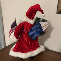 Christmas Decor Americana Style Patriotic Santa Claus