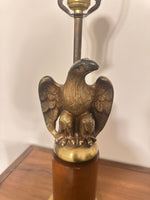 Vintage Brass-Wooden Eagle Table Lamp
