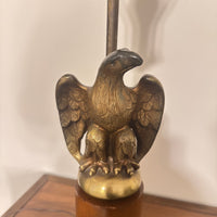 Vintage Brass-Wooden Eagle Table Lamp