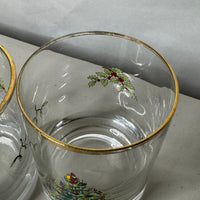 Spode Christmas Tree-Holly-Swag Glasses Set