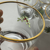 Spode Christmas Tree-Holly-Swag Glasses Set