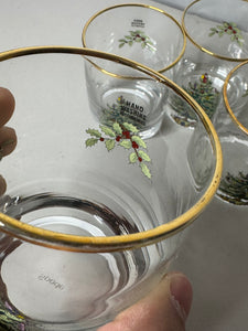 Spode Christmas Tree-Holly-Swag Glasses Set