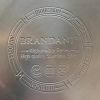 Brandani Whistling Wood-Looking Handle Induction Tea Kettle Teapot Stainless Steel