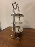 Vintage Silver-plated Edwardian Style 3-Tier Mini-Cake Stand Patisserie Stand
