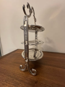 Vintage Silver-plated Edwardian Style 3-Tier Mini-Cake Stand Patisserie Stand