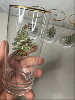 Spode Christmas Tree-Holly-Swag Glasses Set
