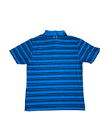 Under-Armour Men's Blue Striped Short-sleeve Golf Polo Heat-Gear
