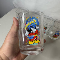 Walt Disney World 2000 Millennium Mickey Mouse Square Glasses McDonalds Lot of 4