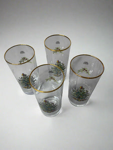 Spode Christmas Tree-Holly-Swag Glasses Set