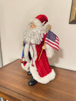 Christmas Decor Americana Style Patriotic Santa Claus
