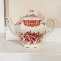 Ridgway Staffordshire Windsor Pink-Transfer Teapot with Lid