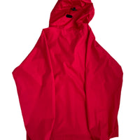 L.L. Bean Men's Red Waterproof Hooded Zip Windbreaker Rain Jacket