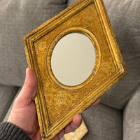 Vintage Florentia Hand-Made In Italy Diamond-Oval Shape Gold-Gilt Mirror Set 3