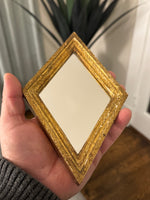 Vintage Florentia Hand-Made In Italy Diamond-Oval Shape Gold-Gilt Mirror Set 3
