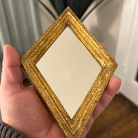 Vintage Florentia Hand-Made In Italy Diamond-Oval Shape Gold-Gilt Mirror Set 3