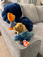 Vintage 1990s Seal TY Beanie Baby Paul the Walrus-Scoop the Pelican-Iggy the Iguana Set 3
