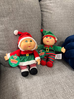 Cabbage Patch Kids CPK Holiday Helpers Stuffed-Doll Set 2 Corner Elf-Eve Claus
