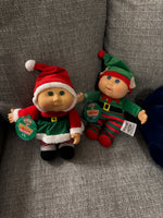 Cabbage Patch Kids CPK Holiday Helpers Stuffed-Doll Set 2 Corner Elf-Eve Claus
