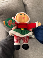 Cabbage Patch Kids CPK Holiday Helpers Stuffed-Doll Set 2 Corner Elf-Eve Claus
