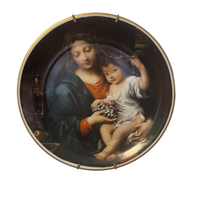 Mother & Child From Painting Virgin with a Bunch of Grapes Porcelaines Portugal Sophie Plate