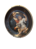 Mother & Child From Painting Virgin with a Bunch of Grapes Porcelaines Portugal Sophie Plate
