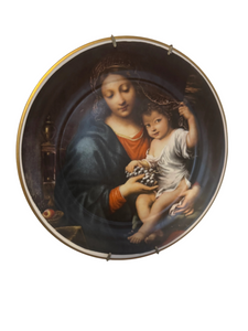 Mother & Child From Painting Virgin with a Bunch of Grapes Porcelaines Portugal Sophie Plate