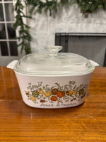 Vintage Corning-ware Casserole Square L'echalote La Marjolaine 3Qt Baking Dish with Lid
