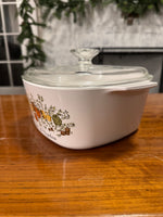 Vintage Corning-ware Casserole Square L'echalote La Marjolaine 3Qt Baking Dish with Lid
