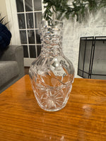 Vintage Cut Glass Clear Crystal Decanter Vase  8 IN
