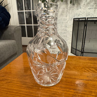 Vintage Cut Glass Clear Crystal Decanter Vase  8 IN