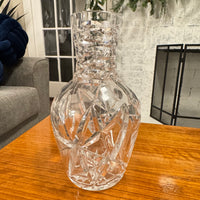 Vintage Cut Glass Clear Crystal Decanter Vase  8 IN