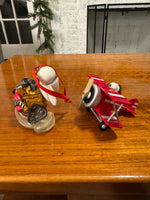 Disney Pixar Wall-E-E.V.E. and Hallmark Flying Ace-Snoopy Xmas Ornaments
