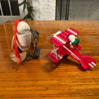 Disney Pixar Wall-E-E.V.E. and Hallmark Flying Ace-Snoopy Xmas Ornaments