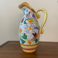 Handmade-painted Italian Ceramics Pitcher and Bowl Set