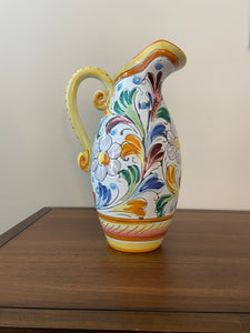 Handmade-painted Italian Ceramics Pitcher and Bowl Set