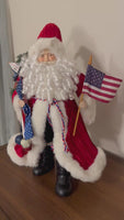 Christmas Decor Americana Style Patriotic Santa Claus
